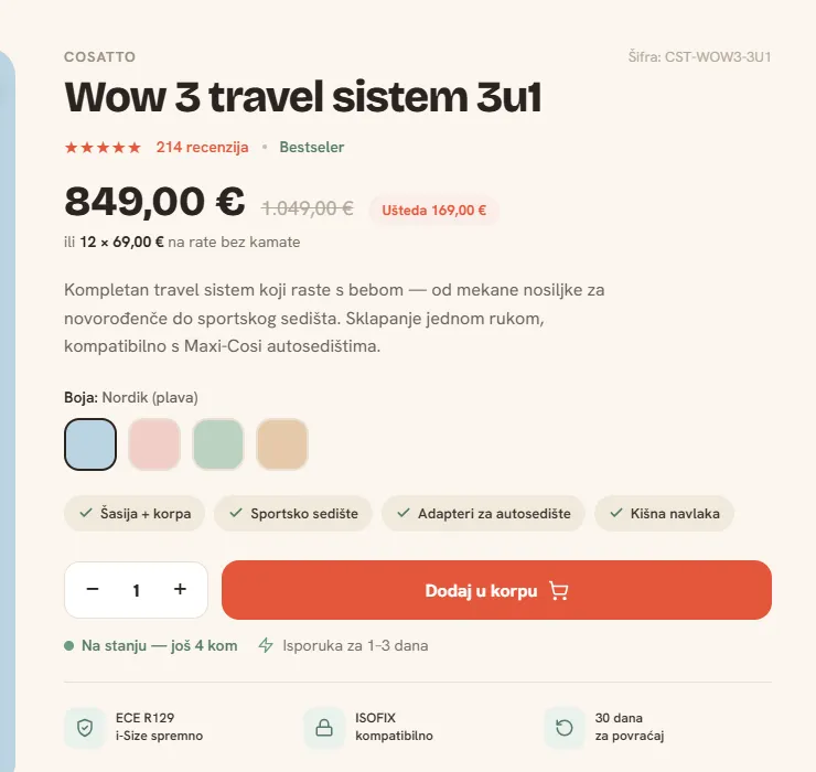 Toyland product page buy box design