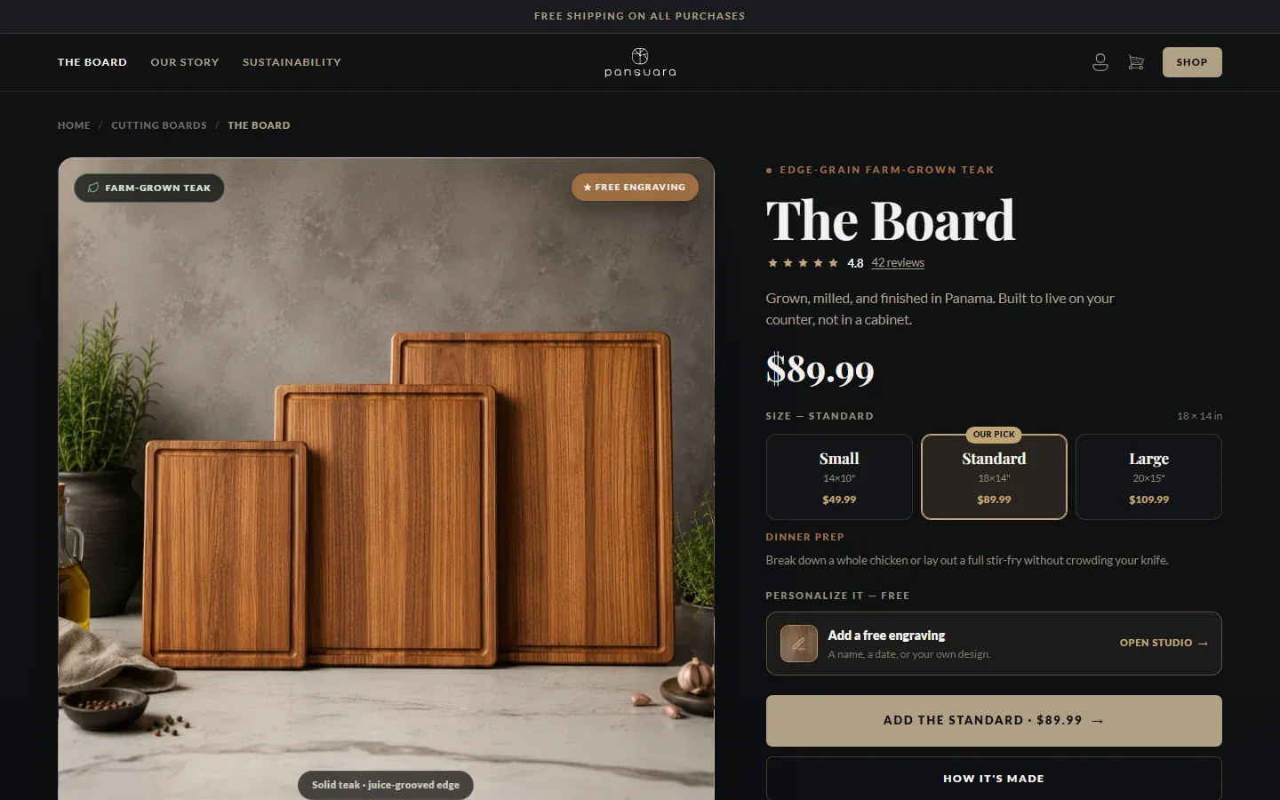 Pansuara product detail page
