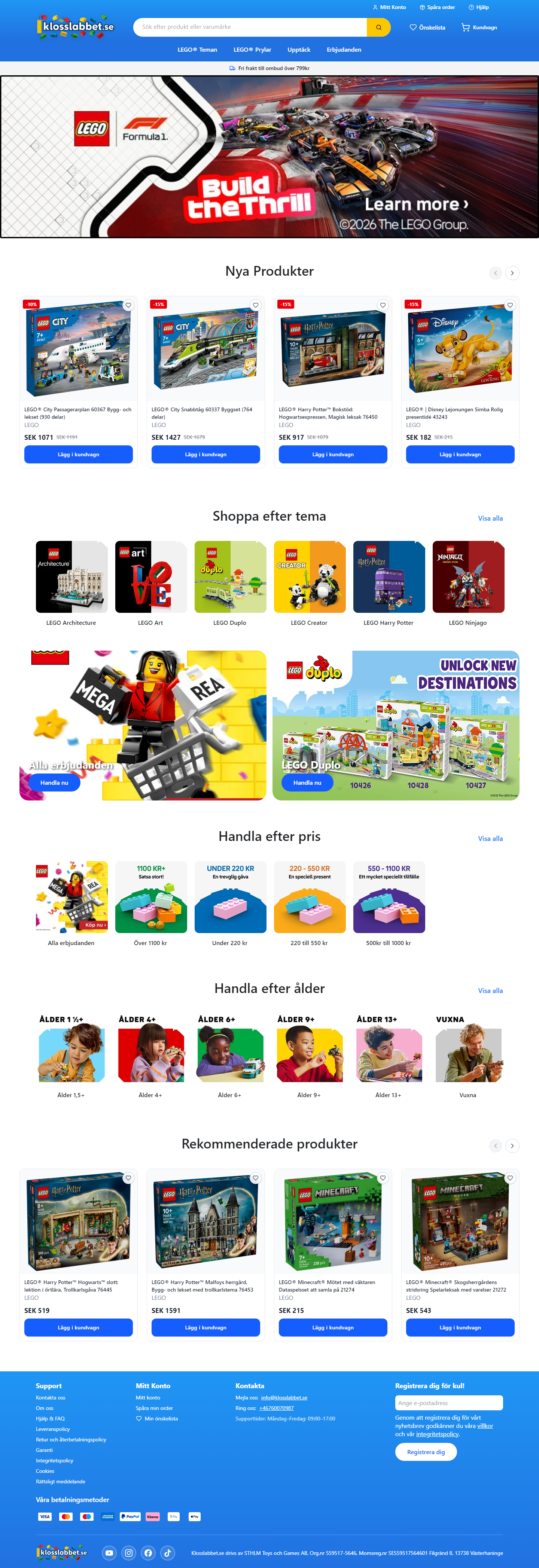Klosslabbet current live homepage