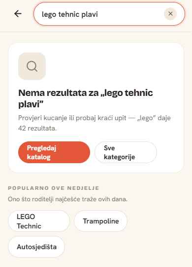Search no-match state — design